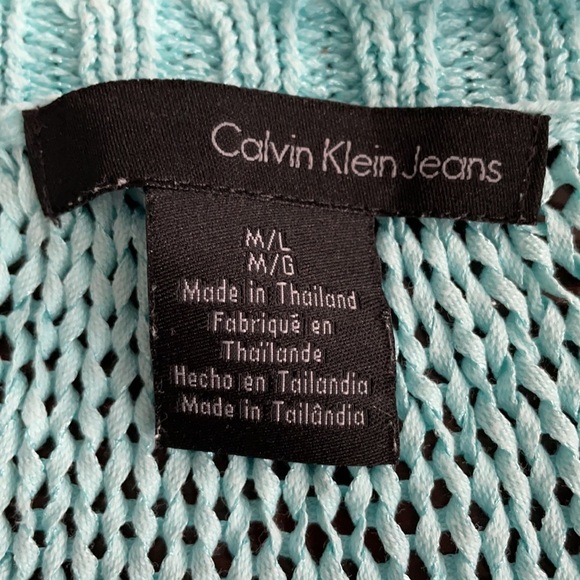 Women's Calvin Klein Jeans Striped Knitted Sweater Short Sleeve Top Medium/Large - Picture 6 of 12